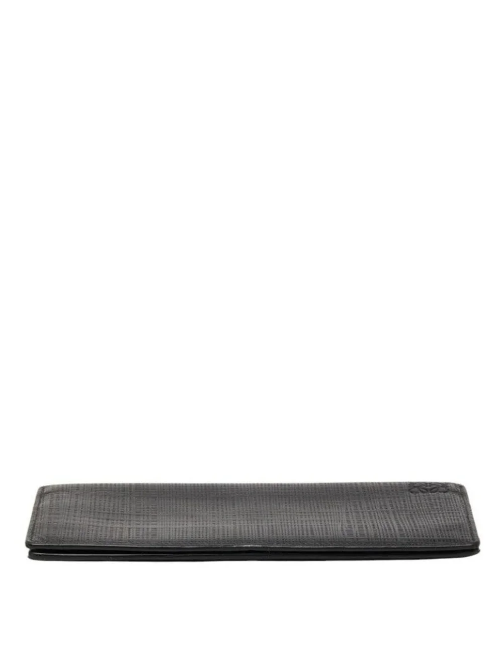 Loewe Anagram Linen Wallet Black Leather
